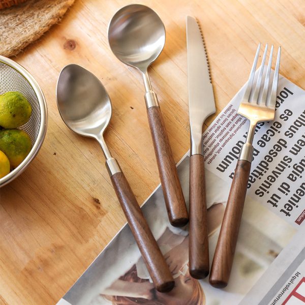 Walnut Handle Silverware - Image 2